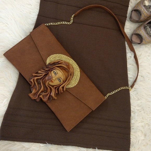 Gorgeous bandage brown dress with ruffles - Picture 3 of 4